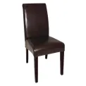 Bolero Curved Back Leather Chairs Dark Brown (Pack of 2) - Image 1
