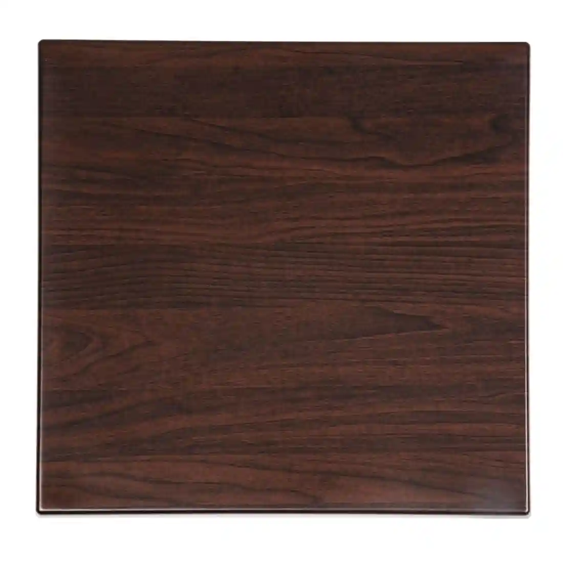 Bolero Pre-drilled Square Tabletop Dark Brown 600mm - Image 2