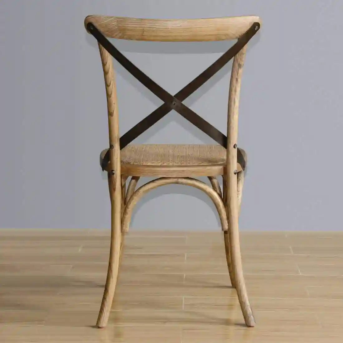Bolero Natural Bentwood Chairs with Metal Cross Backrest (Pack of 2) - Image 4