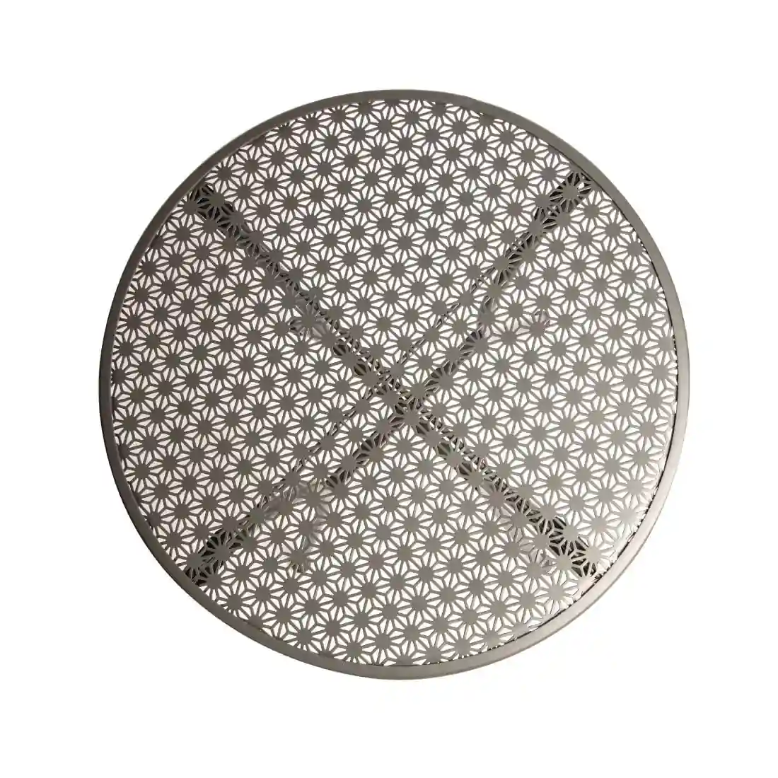 Bolero Round Steel Patterned Bistro Table Grey 600mm - Image 2