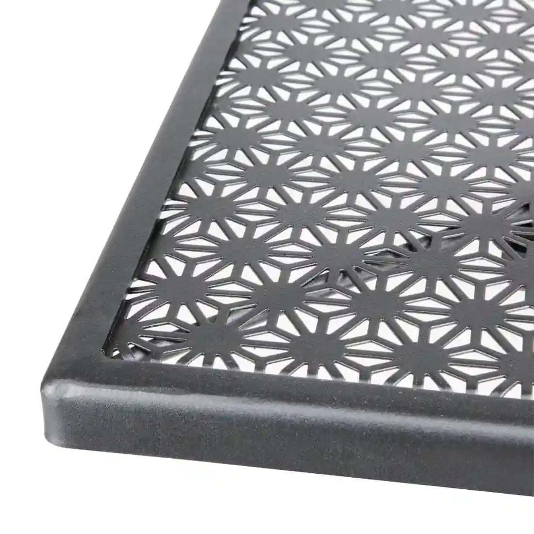 Bolero Black Steel Patterned Square Bistro Table 700mm - Image 3