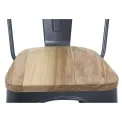 Bolero Bistro Side Chairs with Wooden Seat Pad Gun Metal (Pack of 4) - Image 7
