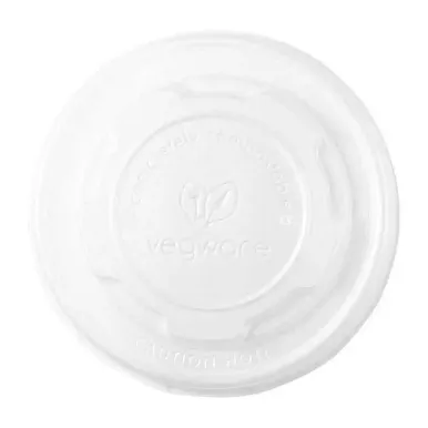Vegware Compostable Hot Food Pot Flat Lids 170ml / 6oz and 230ml / 8oz