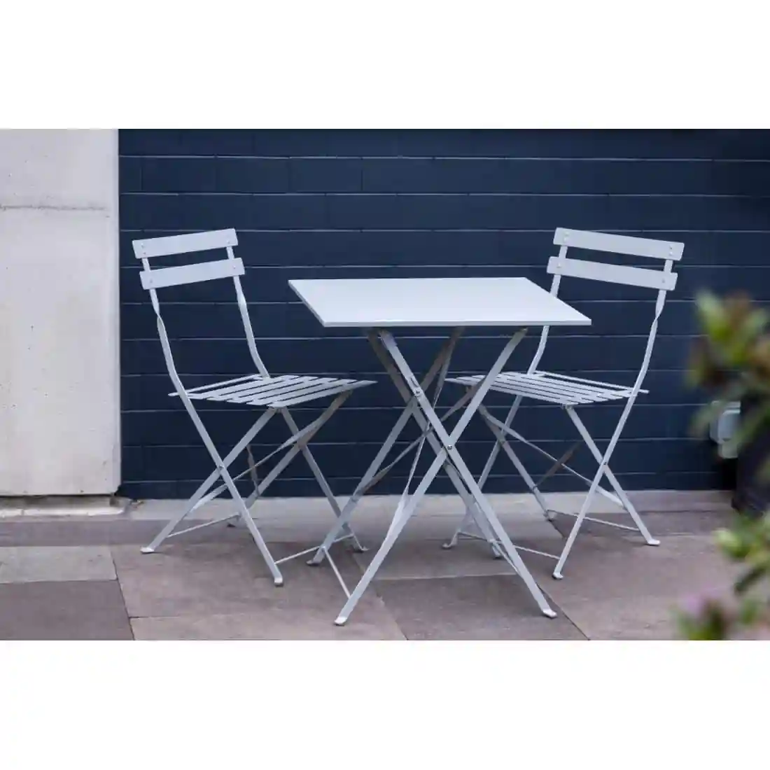 Bolero Perth Grey Pavement Style Steel Folding Chairs (Pack of 2) - Image 11