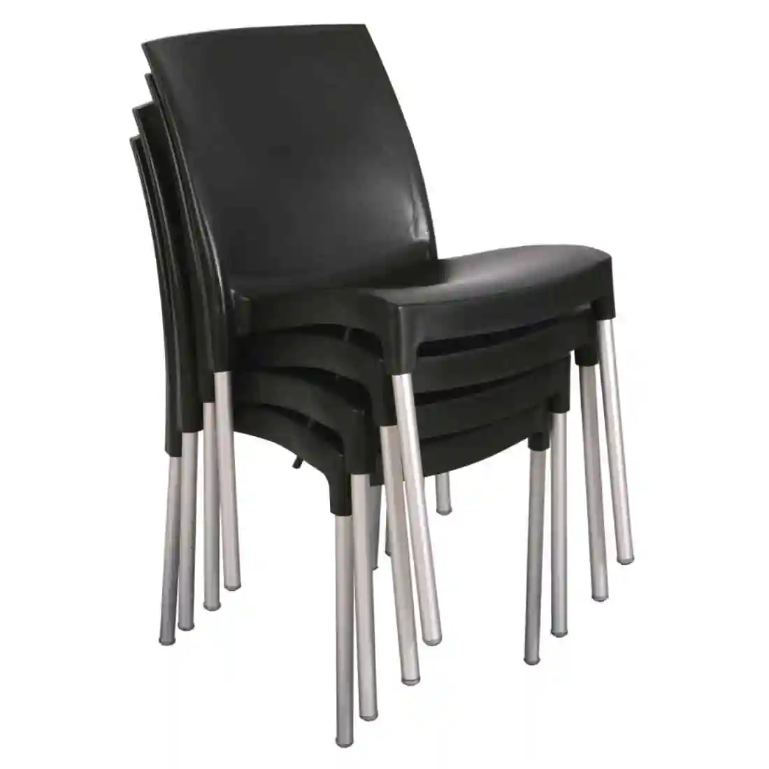 Stacking Bistro Side Chairs Black (Pack of 4) - Image 7