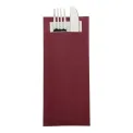 Europochette Burgundy Cutlery Pouch with White Napkin - Image 2