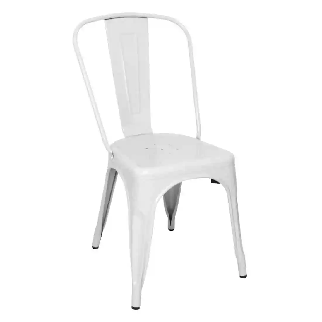 Bolero Bistro Steel Side Chair White (Pack of 4) - Image 1