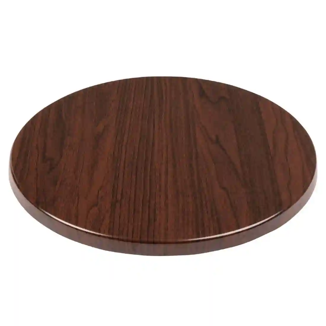 Bolero Pre-drilled Round Table Top Dark Brown 800mm - Image 2