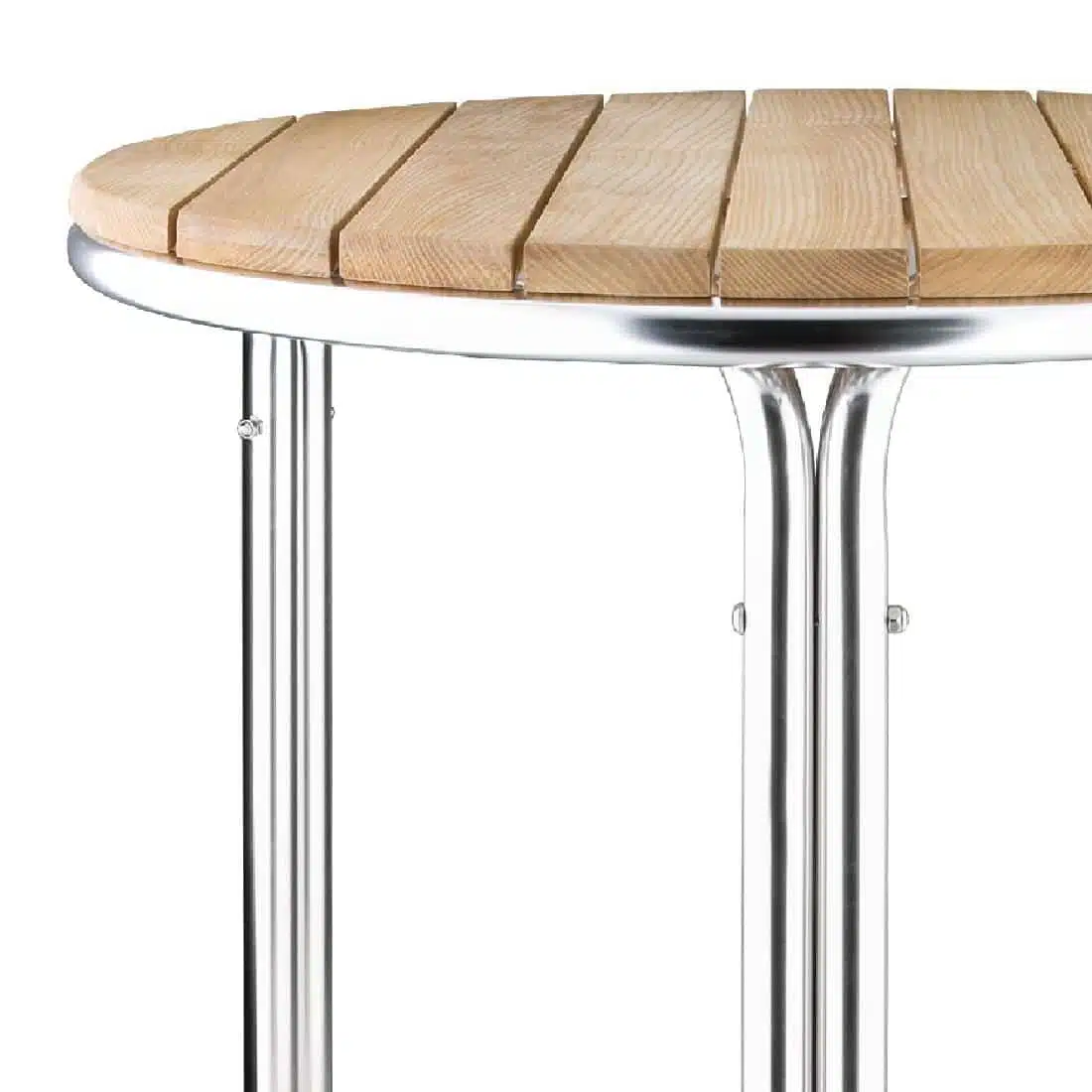 Bolero Round Ash and Aluminium Table 600mm - Image 3