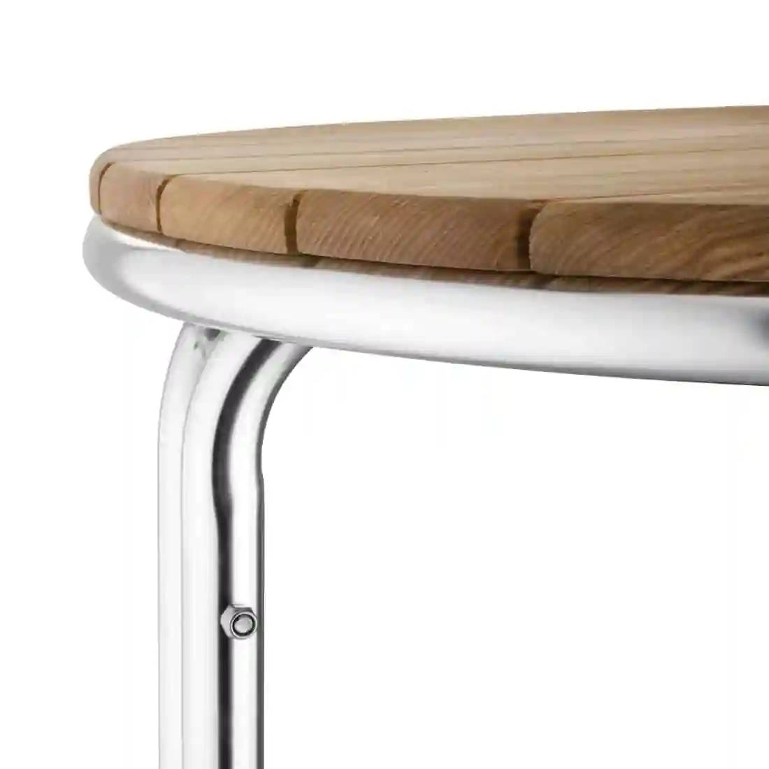 Bolero Round Ash and Aluminium Table 600mm - Image 4