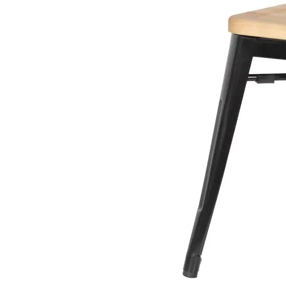 Bolero Bistro Low Stools with Wooden Seat Pad Black (Pack of 4) - Image 6