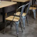 Bolero Bistro Side Chairs with Wooden Seat Pad Galvanised Steel (Pack of 4) - Image 7