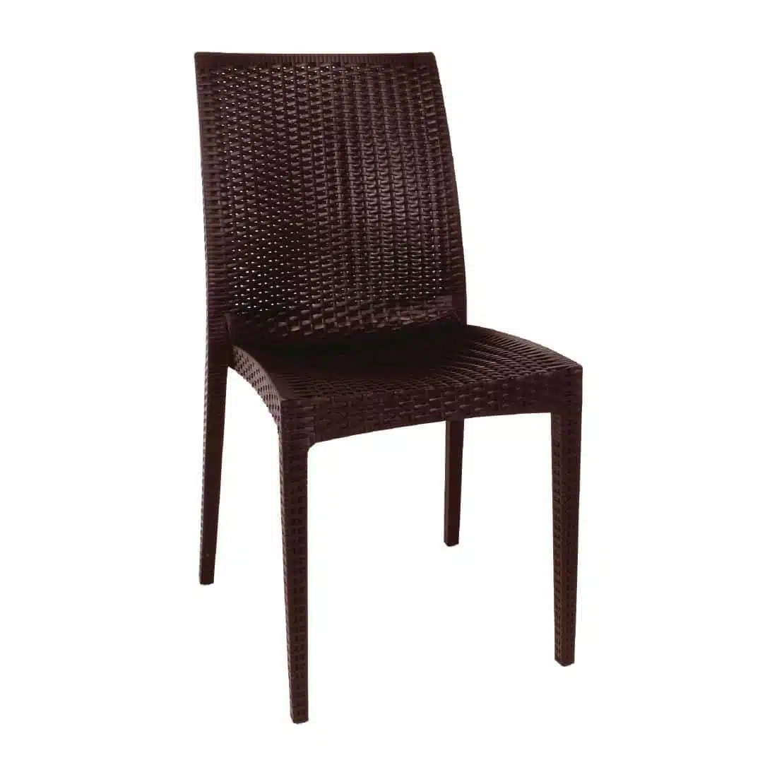 Bolero PP Rattan Bistro Side Chairs Brown (Pack of 4) - Image 1