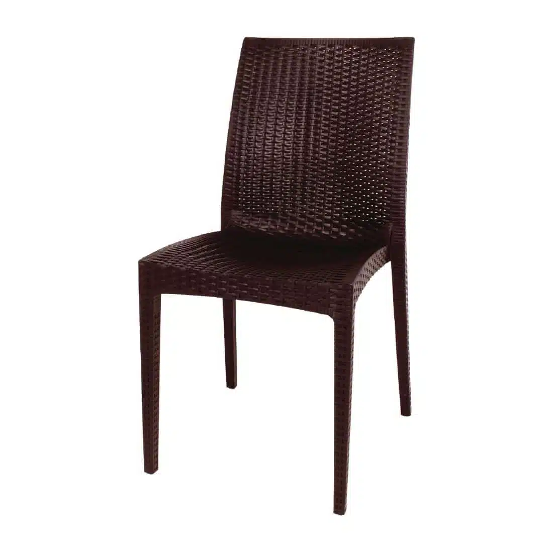 Bolero PP Rattan Bistro Side Chairs Brown (Pack of 4) - Image 2