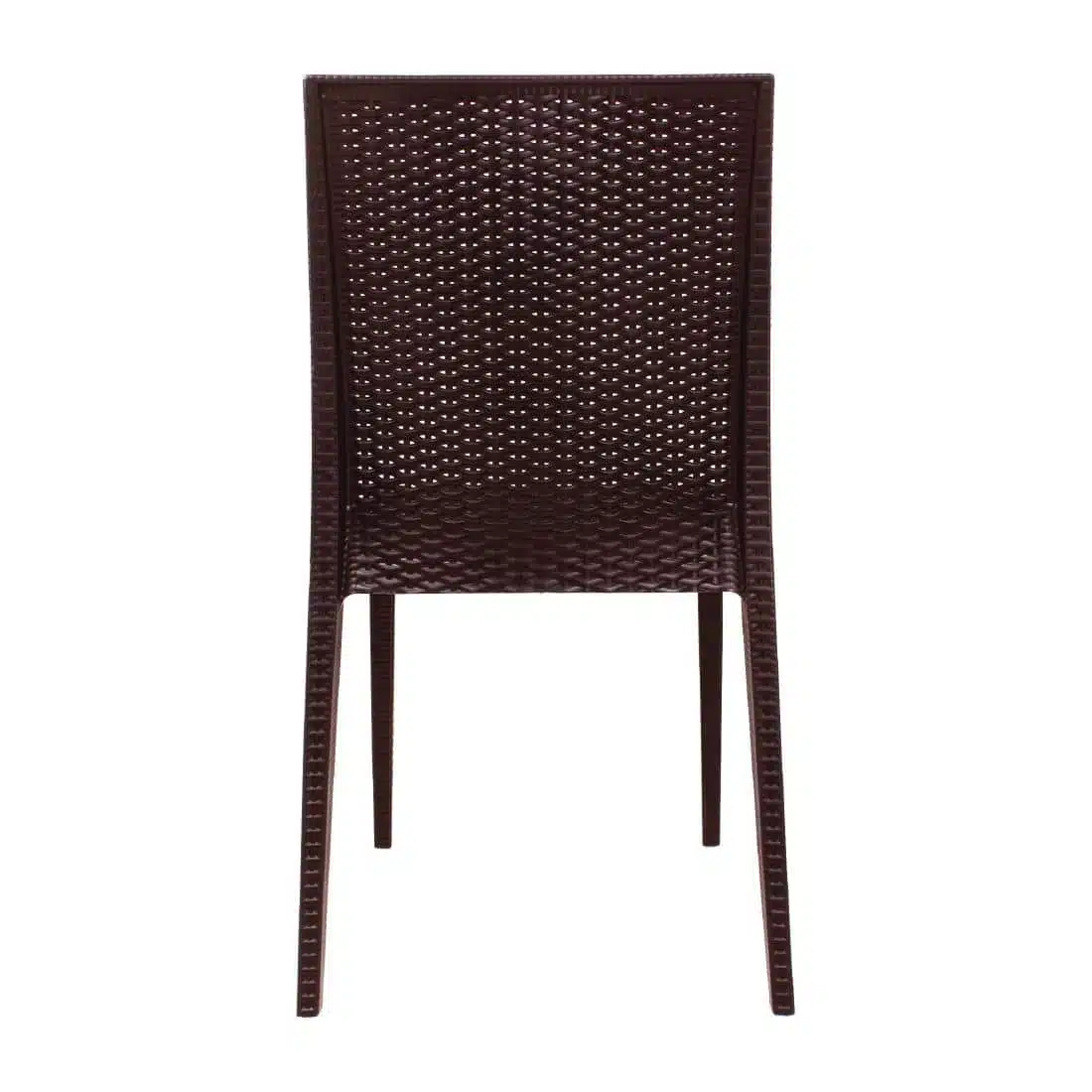 Bolero PP Rattan Bistro Side Chairs Brown (Pack of 4) - Image 4