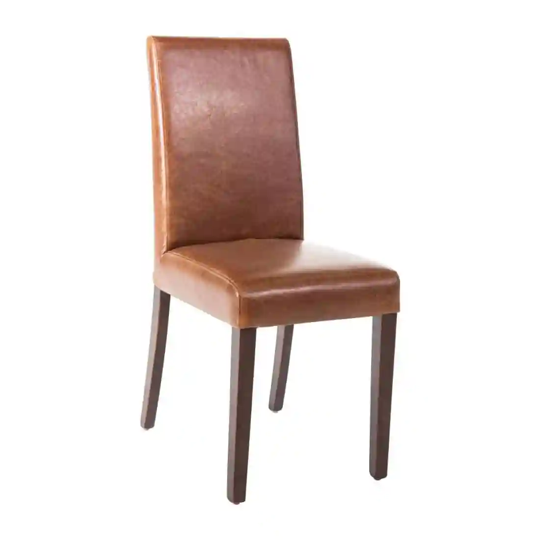 Bolero Faux Leather Dining Chair Antique Tan (Pack of 2) - Image 1