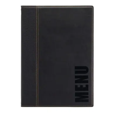 Securit Contemporary Menu Cover Black A4