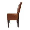 Hanoi Dining Chair In Dark Walnut with Bison Vinyl Tan (Pack of 2) - Image 2