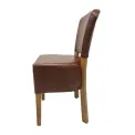 Hanoi Dining Chair In Weathered Oak with Bison Vinyl Espresso (Pack of 2) - Image 3