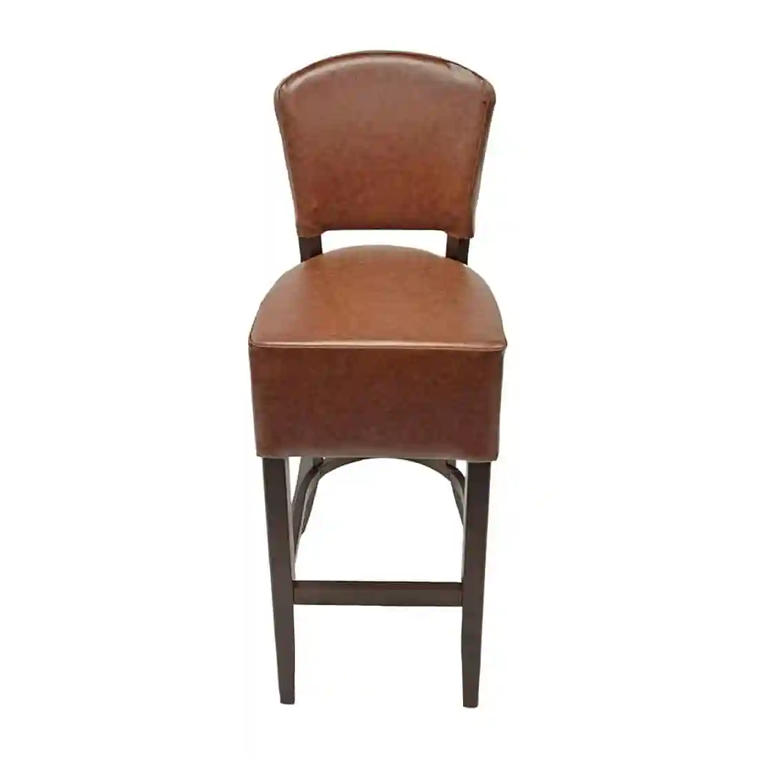Hanoi Bar Chair in Dark Walnut with Bison Espresso Vinyl - Image 1
