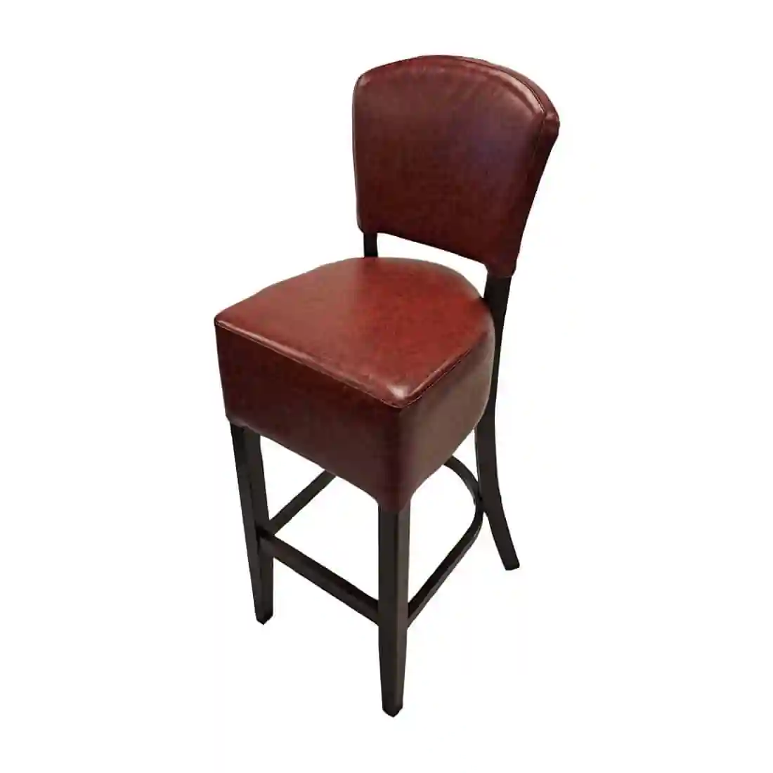 Hanoi Bar Chair in Dark Walnut with Bison Bordeaux Vinyl - Image 1