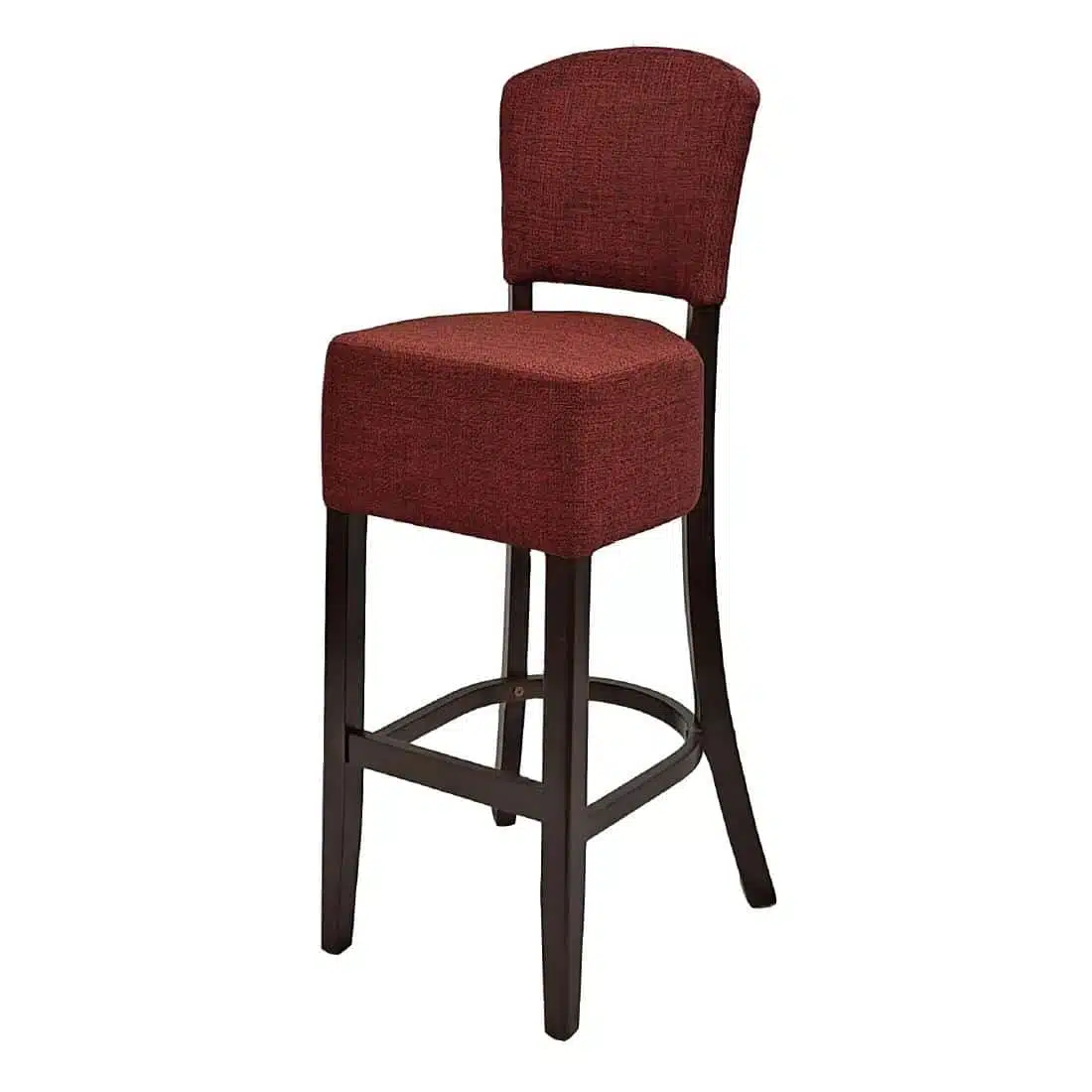 Hanoi Bar Chair in Dark Walnut with Shetland Scarlet Seatpad - Image 1