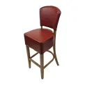 Hanoi Bar Chair in Weathered Oak with Bison Bordeaux Vinyl - Image 1