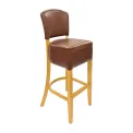 Hanoi Bar Chair in Soft Oak with Bison Espresso Vinyl - Image 1