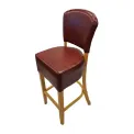 Hanoi Bar Chair in Soft Oak with Bison Bordeaux Vinyl - Image 1