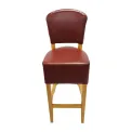 Hanoi Bar Chair in Soft Oak with Bison Bordeaux Vinyl - Image 2