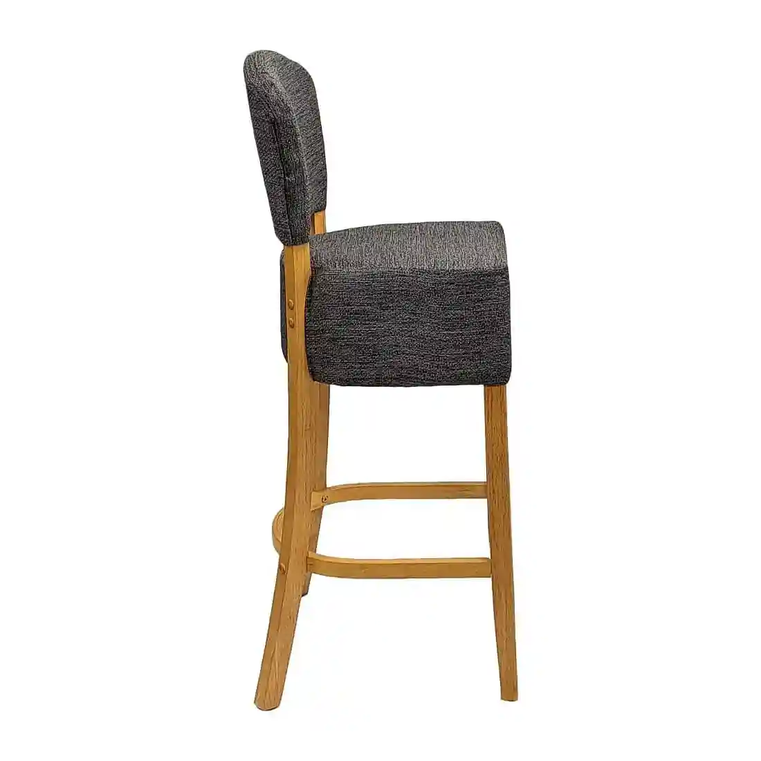 Hanoi Bar Chairs in Soft Oak with Shetland Smoke Seatpad - Image 2