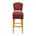 Hanoi Bar Chairs in Soft Oak with Shetland Scarlett Seatpad - Image 2