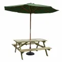 Rowlinson Willington Wooden Parasol Green 2.7m with Base 15kg - Image 2