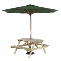 Rowlinson Picnic Table 4ft with Green Parasol 2.7m & Base 15kg - Image 1
