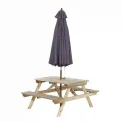 Rowlinson Picnic Table 4ft with Grey Parasol 2.7m - Image 2