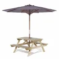 Rowlinson Picnic Table 5ft with Grey Parasol 2.7m - Image 1
