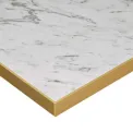 Omega Square Laminate Table Top White Carrara Marble 600x600mm - Image 2
