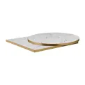 Omega Square Laminate Table Top White Carrara Marble 600x600mm - Image 3