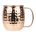 Olympia Barware Hammered Stainless Steel Copper Coated Mugs 440ml - Image 1
