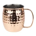 Olympia Barware Hammered Stainless Steel Copper Coated Mugs 440ml - Image 2