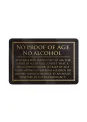 No Proof of Age No alcohol Bar Sign - Black