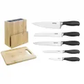 Vogue Prep Like A Pro 5-Piece Soft-Grip Knife Set With Knife Block and Chopping Board - Image 1