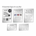 Framed Essential Modern Bar Licensing Sign Pack - Silver - Image 2