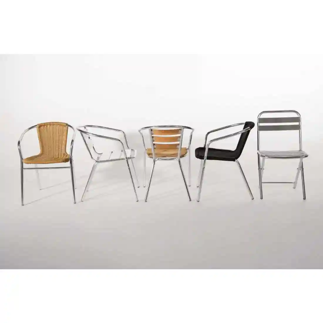 Bolero Aluminium and Ash Chairs (Pack of 4) - Image 6