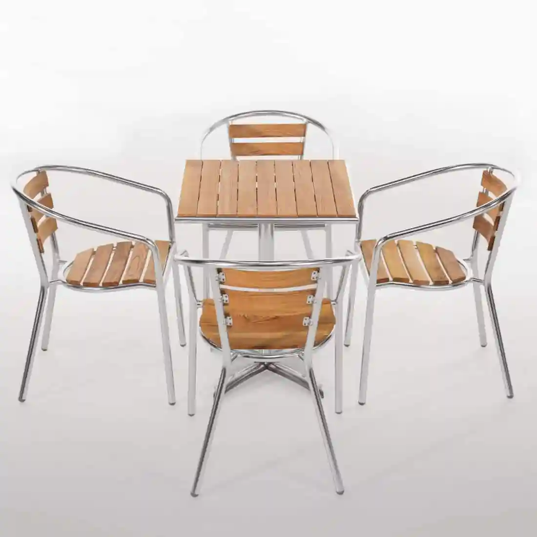 Bolero Aluminium and Ash Chairs (Pack of 4) - Image 8