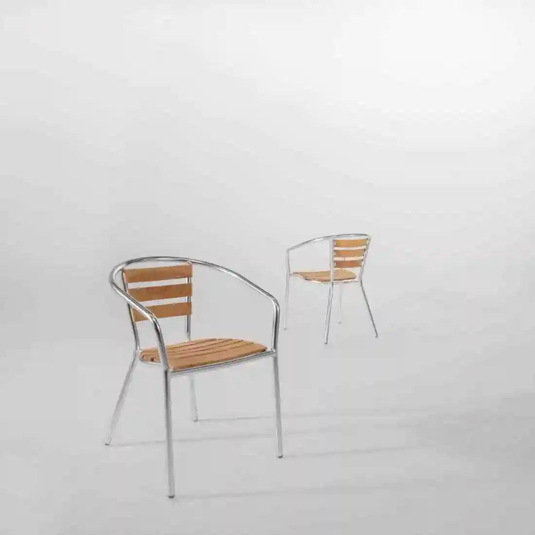 Bolero Aluminium and Ash Chairs (Pack of 4) - Image 9