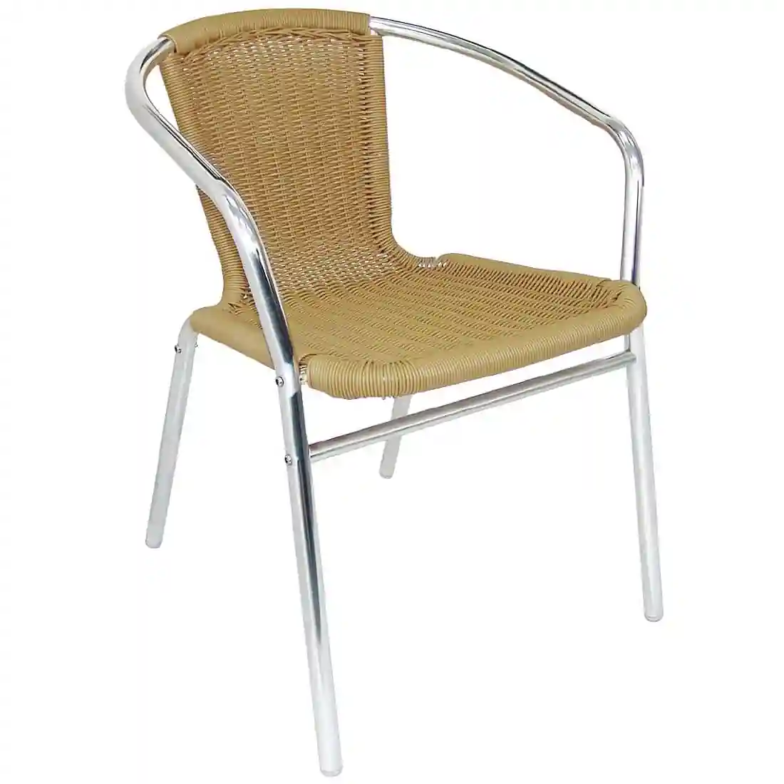 Bolero Aluminium and Natural Wicker Chair (Pack of 4) - Image 2