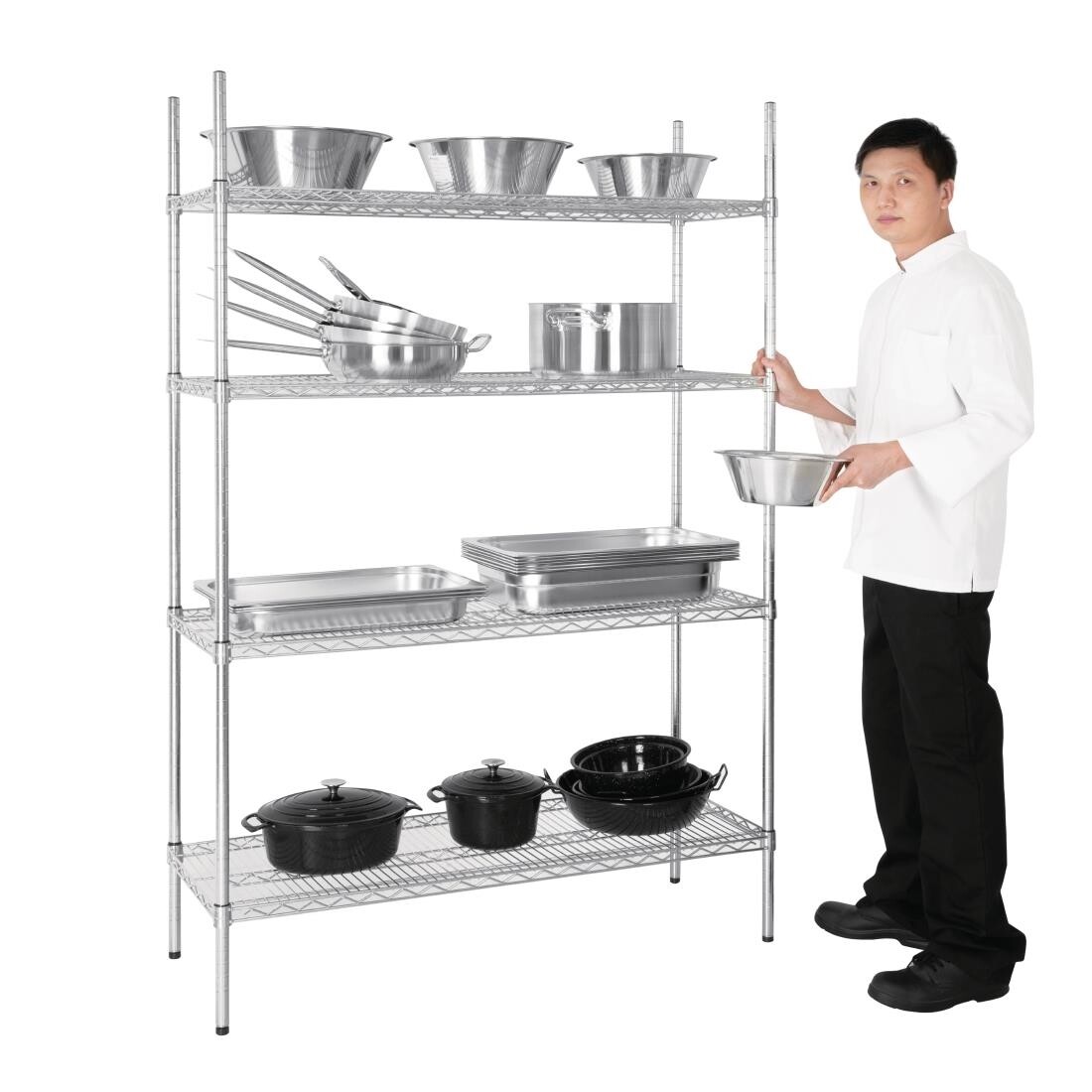 Vogue 4 Tier Wire Shelving Kit 1220x460mm