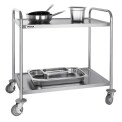 Vogue Stainless Steel 2 Tier Clearing Trolley Large