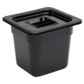 Vogue Polycarbonate 1/6 Gastronorm Container 150mm Black